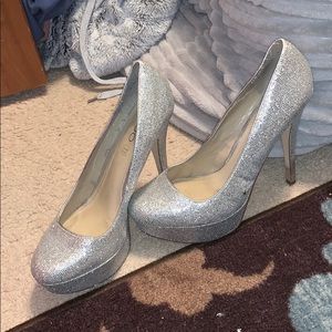 Silver Aldo heels